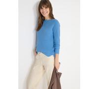 Strickpullover CECIL, Damen, Gr. M (40), cloud blau melange, Strick, Obermaterial: 60% Baumwolle, 40% Viskose, unifarben, lässig geschnitten hüftbedeckend, Rundhals, Pullover Strickpullover, mit U-Boo