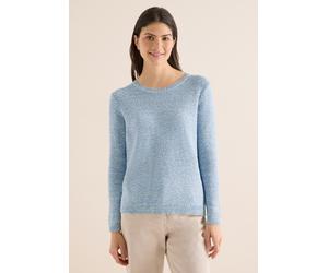 Strickpullover CECIL, Damen, Gr. M (40), cloud blau, Web, 75% Baumwolle, 25% Polyester, gemustert, comfort fit normal, Rundhals, Rippbündchen, Pullover Strickpullover, im soften Baumwoll-Mix (40899532