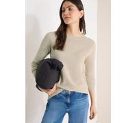Strickpullover CECIL, Damen, Gr. M (40), egg beige melange, Strick, Obermaterial: 60% Baumwolle, 40% Viskose, unifarben, lässig geschnitten hüftbedeckend, Rundhals, Pullover Strickpullover, mit U-Boot