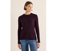 Strickpullover CECIL, Damen, Gr. M (40), eggplant rot, Strick, Obermaterial: 37% Baumwolle, 34% Polyacryl, 26% Polyester, 3% Elasthan, unifarben, normal hüftbedeckend, Rundhals, Pullover Strickpullove