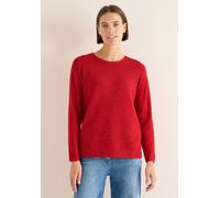 Strickpullover CECIL, Damen, Gr. M (40), fiery rot heather melange, Web, 60% Baumwolle, 40% Polyester, unifarben, normal normal, Rundhals, abgesteppt, Pullover Strickpullover, mit Rundhalsausschnitt (