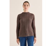 Strickpullover CECIL, Damen, Gr. M (40), mushroom taupe melange, Web, 37% Baumwolle, 34% Polyacryl, 26% Polyester, 3% Elasthan, unifarben, normal normal, Rundhals, Strickbündchen, Pullover Strickpullo