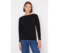 Strickpullover CECIL, Damen, Gr. M (40), schwarz, Stoff, 41% Polyester, 23% Polyacryl, 21% Baumwolle, 15% Nylon, unifarben, comfort fit normal, U-Boot-Ausschnitt, Bündchen, Pullover Strickpullover, mi