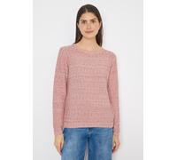 Strickpullover CECIL, Damen, Gr. M (40), vanilleweiß, Web, 70% Baumwolle, 30% Polyester, gemustert, comfort fit normal, U-Boot-Ausschnitt, Rippbündchen, Pullover Strickpullover, mit U-Boot-Ausschnitt 