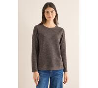 Strickpullover CECIL, Damen, Gr. S (38), braun (mushroom taupe heather meliert), Web, 60% Baumwolle, 40% Polyester, unifarben, comfort fit normal, Rundhals, normaler Saum, Pullover Strickpullover, mit