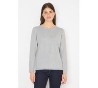 Strickpullover CECIL, Damen, Gr. S (38), chalk grau melange, Web, 60% Baumwolle, 40% Viskose, meliert, normal normal, Rundhals, abgesteppt, Pullover Strickpullover, aus Feinstrick (34674465-S) chalk g