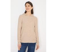 Kapuzenpullover CECIL, Damen, Gr. S (38), desert beige melange, Strick, Obermaterial: 37% Baumwolle, 34% Polyacryl, 26% Polyester, 3% Elasthan, unifarben, bequem Po-bedeckend, Rundhals, Bündchen, Pull
