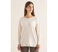 Strickpullover CECIL, Damen, Gr. S (38), oat milk beige melange, Stoff, 50% Viskose, 28% Polyester, 22% Nylon, unifarben, comfort fit normal, U-Boot-Ausschnitt, Bündchen, Pullover Strickpullover, aus 