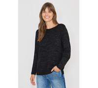 Strickpullover CECIL, Damen, Gr. S (38), schwarz (salt, pepper heather melange), Web, 60% Baumwolle, 40% Polyester, unifarben, comfort fit normal, Rundhals, normaler Saum, Pullover Strickpullover, mit