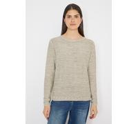 Strickpullover CECIL, Damen, Gr. XL (44), bamboo grün melange, Web, 70% Baumwolle, 30% Polyester, gemustert, comfort fit normal, U-Boot-Ausschnitt, Rippbündchen, Pullover Strickpullover, mit U-Boot-Au