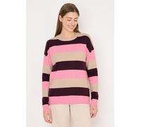 Strickpullover CECIL, Damen, Gr. XL (44), bunt (eggplant rot), Web, 37% Baumwolle, 34% Polyacryl, 26% Polyester, 3% Elasthan, gestreift, normal normal, Rundhals, Rippbündchen, Pullover Strickpullover,