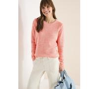 Strickpullover CECIL, Damen, Gr. XL (44), cherry tomato orange, Grobstrick, Obermaterial: 75% Baumwolle, 25% Polyester, meliert, lässig geschnitten hüftbedeckend, Rundhals, Bündchen, Pullover Strickpu