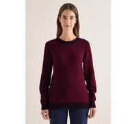 Strickpullover CECIL, Damen, Gr. XL (44), eggplant rot, Web, 50% Polyacryl, 50% Baumwolle, gemustert, normal normal, Rundhals, Rippbündchen, Pullover Strickpullover, mit Rundhalsausschnitt (51241136-X