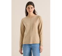 Strickpullover CECIL, Damen, Gr. XL (44), golden camel melange, Stoff, 50% Viskose, 28% Polyester, 22% Nylon, unifarben, normal normal, Rundhals, Rippbündchen, Pullover Strickpullover, soft und weich 
