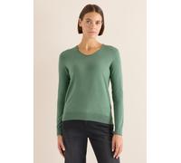 Strickpullover CECIL, Damen, Gr. XL (44), highland grün melange, Feinstrick, 50% Viskose, 28% Polyester, 22% Nylon, unifarben, comfort fit normal, V-Ausschnitt, Bündchen, Pullover Strickpullover, mit