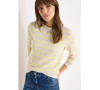 Strickpullover CECIL, Damen, Gr. XL (44), iced gelb, Web, 100% Baumwolle, gestreift, normal normal, Rundhals, Rippbündchen, Pullover Strickpullover, im Streifendesign (62029727-XL) iced gelb