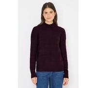Strickpullover CECIL, Damen, Gr. XL (44), lila (eggplant rot), Web, 37% Baumwolle, 34% Polyacryl, 26% Polyester, 3% Elasthan, unifarben, normal normal, hoch geschlossener Ausschnitt, Rippbündchen, Pul