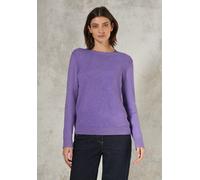 Strickpullover CECIL, Damen, Gr. XL (44), lila (gentle lila melange), Web, 37% Baumwolle, 34% Polyacryl, 26% Polyester, 3% Elasthan, unifarben, normal normal, Rundhals, Bündchen, Pullover Strickpullov