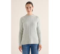Strickpullover CECIL, Damen, Gr. XL (44), metal grau melange, Web, 37% Baumwolle, 34% Polyacryl, 26% Polyester, 3% Elasthan, unifarben, normal normal, Rundhals, Strickbündchen, Pullover Strickpullover