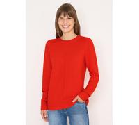 Strickpullover CECIL, Damen, Gr. XL (44), pumpkin orange melange, Web, 37% Baumwolle, 34% Polyacryl, 26% Polyester, 3% Elasthan, unifarben, normal normal, Rundhals, Strickbündchen, Pullover Strickpull