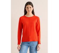 Strickpullover CECIL, Damen, Gr. XL (44), rot (cherry tomato orange), Stoff, 50% Viskose, 28% Polyester, 22% Nylon, unifarben, normal normal, Rundhals, Rippbündchen, Pullover Strickpullover, soft und