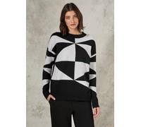 Cecil Damen Gemusterter Pullover in Schwarz, Gr: XL