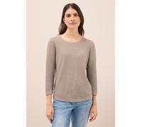 Strickpullover CECIL, Damen, Gr. XL (44), toffee cream melange, Web, 60% Baumwolle, 40% Viskose, unifarben, normal normal, Rundhals, abgesteppt, Pullover Strickpullover, aus Feinstrick (47919363-XL) t