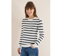 Strickpullover CECIL, Damen, Gr. XL (44), universal blau, Web, 100% Baumwolle, gestreift, normal normal, Rundhals, Rippbündchen, Pullover Strickpullover, im Streifendesign (61240348-XL) universal blau