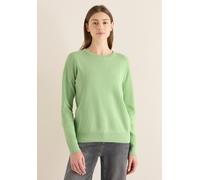 Strickpullover CECIL, Damen, Gr. XS (36), bamboo grün, Web, 100% Baumwolle, unifarben, comfort fit normal, Rundhals, Rippbündchen, Pullover Strickpullover, aus reiner Baumwolle (81454133-XS) bamboo gr