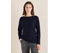 Strickpullover CECIL, Damen, Gr. XS (36), blau (urban dunkelblau), Stoff, 50% Viskose, 28% Polyester, 22% Nylon, unifarben, normal normal, U-Boot-Ausschnitt, Rippbündchen, Pullover Strickpullover, mit