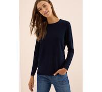 Cecil Strickpullover Basic 3015619 Damen Rundhals 60% Baumwolle/40% Viskose urban dunkelblau XS