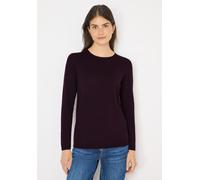 Strickpullover CECIL, Damen, Gr. XS (36), eggplant rot, Web, 60% Baumwolle, 40% Viskose, meliert, normal normal, Rundhals, abgesteppt, Pullover Strickpullover, aus Feinstrick (53621960-XS) eggplant ro