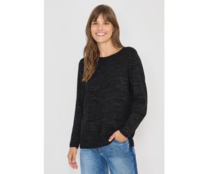 Strickpullover CECIL, Damen, Gr. XS (36), schwarz (salt, pepper heather melange), Web, 60% Baumwolle, 40% Polyester, unifarben, comfort fit normal, Rundhals, normaler Saum, Pullover Strickpullover, mi