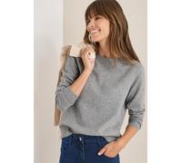 Strickpullover CECIL, Damen, Gr. XS (36), sporty grau melange, Strick, Obermaterial: 33% Polyester, 31% Polyacryl, 24% Baumwolle, 12% Nylon, unifarben, regular fit hüftlang, Rundhals, Pullover Strickp