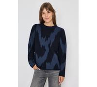 Strickpullover CECIL, Damen, Gr. XS (36), urban dunkelblau, Stoff, 65% Polyester, 35% Baumwolle, unifarben, comfort fit normal, Rundhals, normaler Saum, Pullover Strickpullover, mit grafischem Muster 