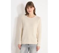 Strickpullover CECIL, Damen, Gr. XXL (46), beige (pearl beige), Web, 75% Baumwolle, 25% Polyester, gemustert, comfort fit normal, Rundhals, Rippbündchen, Pullover Strickpullover, im soften Baumwoll-Mi