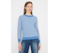 Strickpullover CECIL, Damen, Gr. XXL (46), blau (fountain blau), Web, 100% Baumwolle, gemustert, normal normal, Rundhals, Rippbündchen, Pullover Strickpullover, aus reiner Baumwolle (55899346-XXL) fou