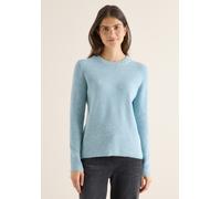 Strickpullover CECIL, Damen, Gr. XXL (46), faded blau melange, Web, 37% Baumwolle, 34% Polyacryl, 26% Polyester, 3% Elasthan, unifarben, normal normal, Rundhals, Bündchen, Pullover Strickpullover, aus