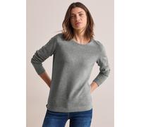Strickpullover CECIL, Damen, Gr. XXL (46), grau (heather silber chalk melange), Web, 60% Baumwolle, 40% Polyester, unifarben, normal normal, Rundhals, Bündchen, Pullover Strickpullover, im soften Baum