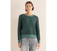 Strickpullover CECIL, Damen, Gr. XXL (46), grün (jewel grün), Feinstrick, 30% Polyester, 29% Polyacryl, 21% Viskose, 20% Nylon, Strukturmuster, comfort fit normal, Rundhals, Bündchen, Pullover Strickp