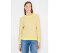 Strickpullover CECIL, Damen, Gr. XXL (46), iced gelb, Web, 100% Baumwolle, gemustert, normal normal, Rundhals, Rippbündchen, Pullover Strickpullover, aus reiner Baumwolle (87815624-XXL) iced gelb