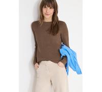 Strickpullover CECIL, Damen, Gr. XXL (46), light macchiato braun melange, Strick, Obermaterial: 60% Baumwolle, 40% Viskose, unifarben, lässig geschnitten hüftbedeckend, Rundhals, Pullover Strickpullov