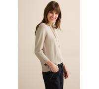 Strickpullover CECIL, Damen, Gr. XXL (46), lila (pearl beige), Stoff, 58% Viskose, 42% Polyester, unifarben, gerade normal, ohne Ausschnitt, Bündchen, Pullover Strickpullover, mit 3/4 Ärmeln (65064615