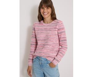 Strickpullover CECIL, Damen, Gr. XXL (46), rosa (flame rot), Web;Grobstrick, 100% Baumwolle, meliert, comfort fit normal, Rundhals, Bündchen, Pullover Strickpullover, aus reiner Baumwolle, Topseller (