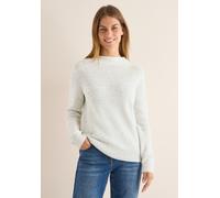 Strickpullover CECIL, Damen, Gr. XXL (46), vanilleweiß, Web, 48% Baumwolle, 31% Nylon, 21% Polyester, unifarben, comfort fit normal, Rundhals, Bündchen, Pullover Strickpullover, im soften Baumwoll-Mix