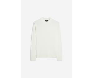 Strickpullover CINQUE "CIGIANO", Herren, Gr. L, weiß, Rippstrick, Obermaterial: 80% Viskose, 20% Polyamid, unifarben, regular fit hüftlang, Rundhals, Bündchen, Pullover Strickpullover, mit kleinem Ste