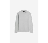 Strickpullover CINQUE "CIZAC", Herren, Gr. M, grau (hellgrau), Strick, Obermaterial: 80% Baumwolle, 16% Polyamid, 4% Elasthan, unifarben, Casual, slim fit normal, Rundhals, Bündchen, Pullover Strickpu