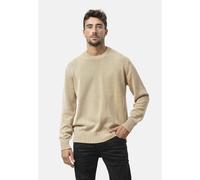 Strickpullover CIPO & BAXX "CP289", Herren, Gr. L, beige (stone), 100% Baumwolle, unifarben, regular fit, Rundhals, Rippstrickbündchen, Pullover Strickpullover, strukturiertes Strickdesign (71171917-L