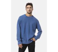 Strickpullover CIPO & BAXX "CP289", Herren, Gr. M, blau (indigo), 100% Baumwolle, unifarben, regular fit, Rundhals, Rippstrickbündchen, Pullover Strickpullover, strukturiertes Strickdesign (28567655-M