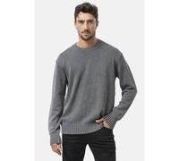 Strickpullover CIPO & BAXX "CP289", Herren, Gr. M, grau (anthrazit), 100% Baumwolle, unifarben, regular fit, Rundhals, Rippstrickbündchen, Pullover Strickpullover, strukturiertes Strickdesign (6678614